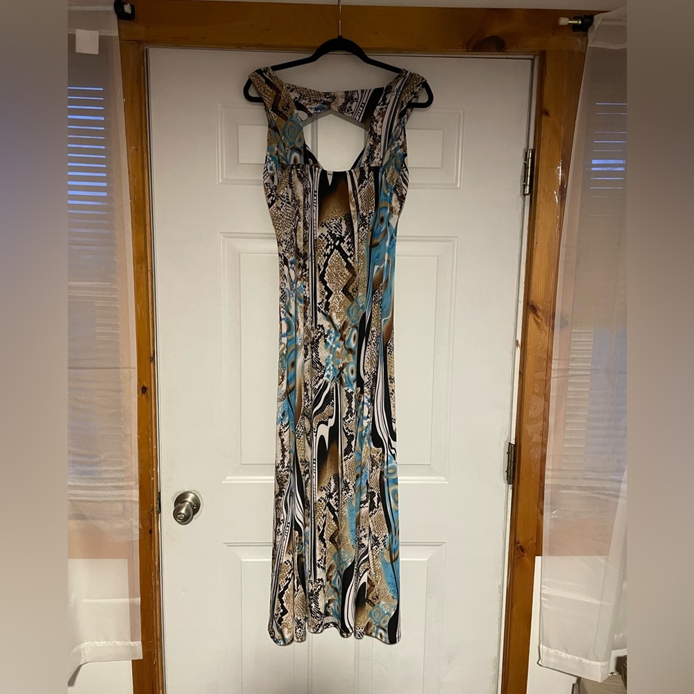 Elegant Multicolor Maxi Dress, Sz XL - Picture 2 of 4